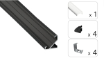 TEKKNI BARDE Set, black, transparent cover, 2.02 m 2.0